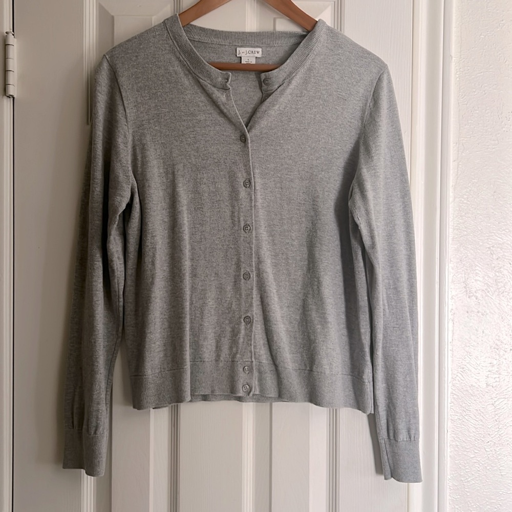 JCrew Light Grey Cardigan sz Large